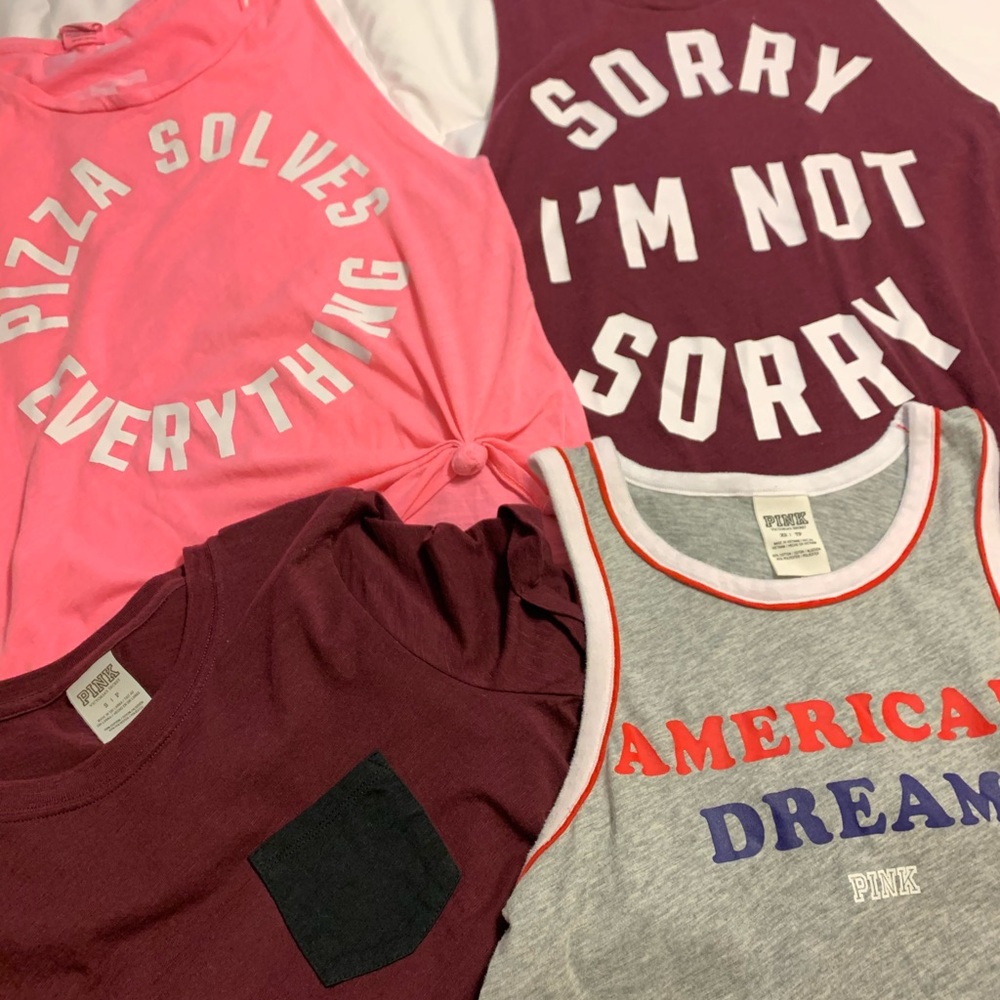 (4) VS Pink tops
